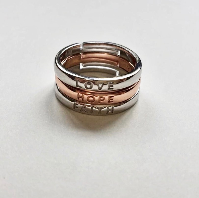 Faith hope hotsell love stackable rings