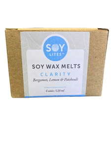 Soylites soy wax melts with bergamot, lemon and patchouli.