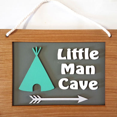 Wooden Little Man Cave Turquoise
