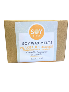 Soylites soy wax melts with citronella, lemongrass and lavender.