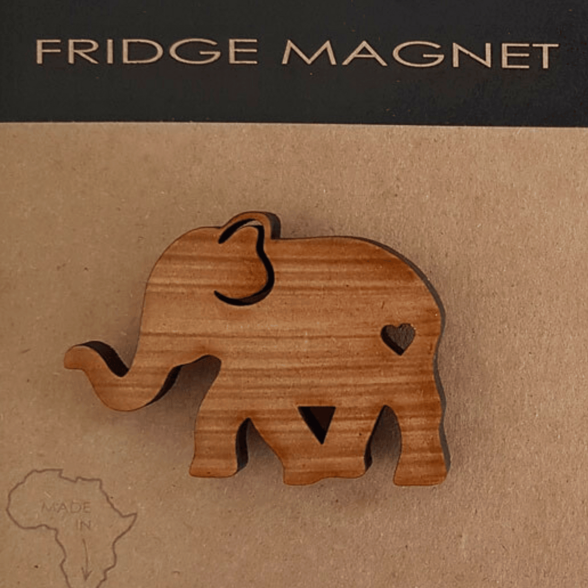 Elephant - Handmade Fabart Wooden Magnet 09 main image 1