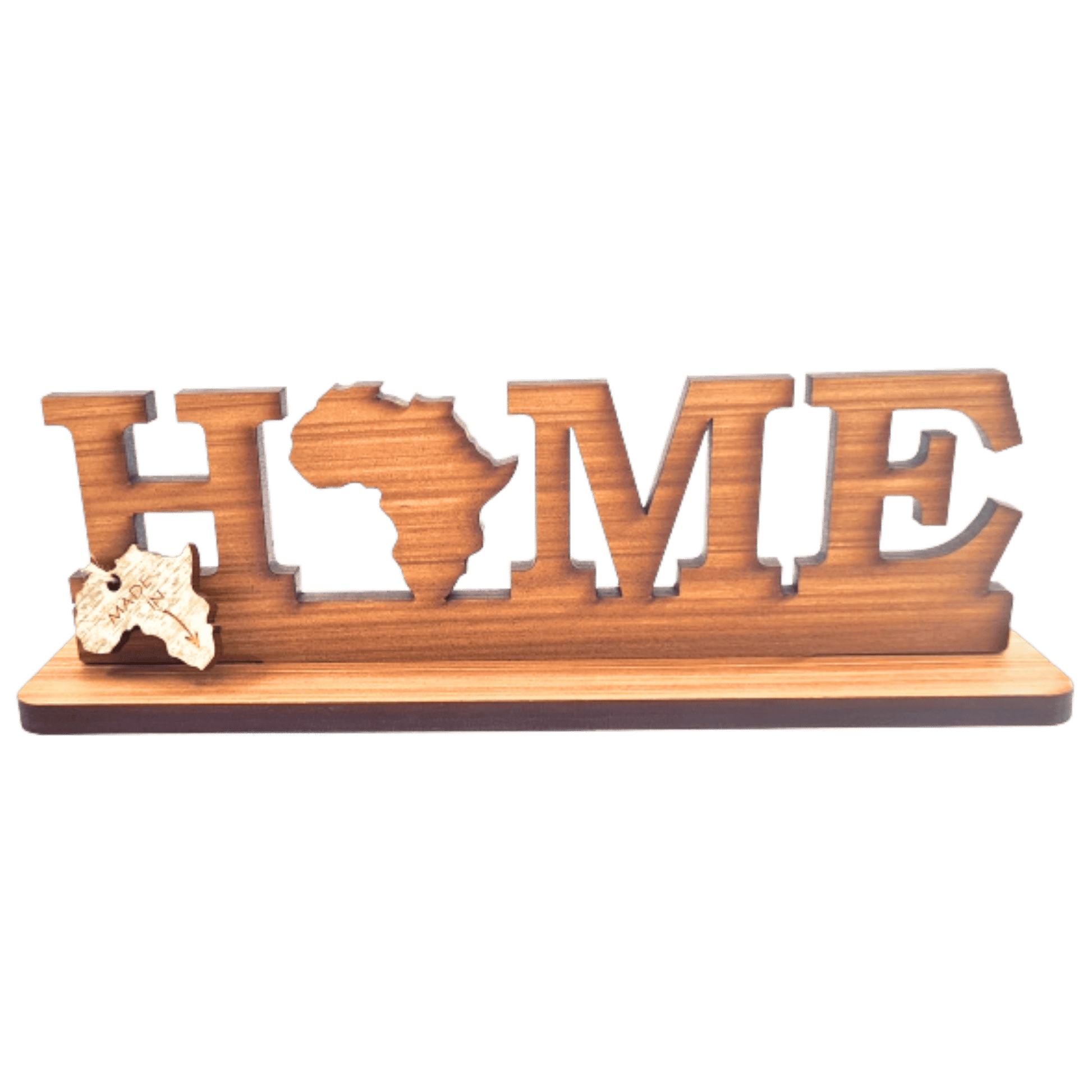 Wood home sign.