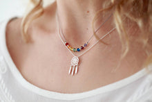 Swarovski Crystal Chakra Necklace on Silk