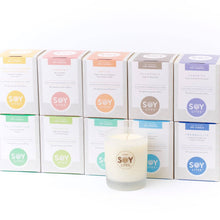 Soylites soy candle range in gift boxes.