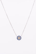 Sterling silver evil eye protection necklace.