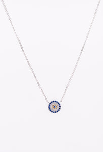 Sterling silver evil eye protection necklace.