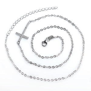 925 Sterling Silver Sideways Cross Necklace