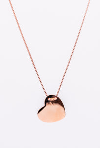 925 Sterling Silver Rose Gold Heart Necklace