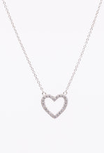 925 Sterling Silver Open Heart Necklace