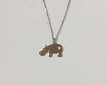 925 Sterling Silver Hippo Necklace
