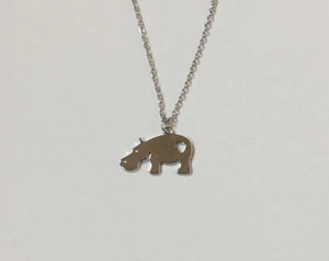 925 Sterling Silver Hippo Necklace