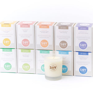 Soylites soy candle gift collection.
