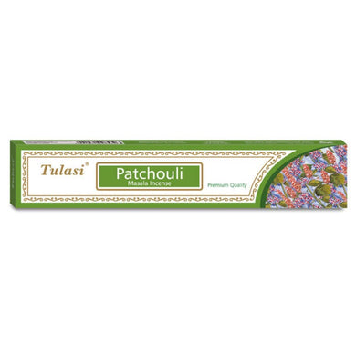 Patchouli scented Tulasi premium masala incense sticks.