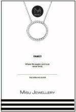 925 Sterling Silver CZ Circle Necklace