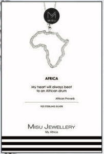 925 Sterling Silver CZ Africa Necklace