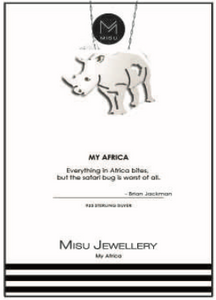 925 Sterling Silver Rhino Necklace
