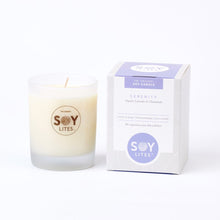 Soy candle with lavender and chamomile.