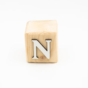 Wooden alphabet letter block N.
