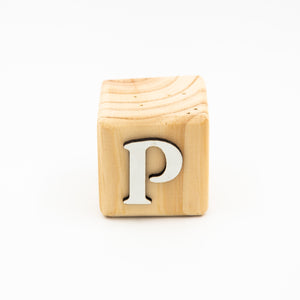 Wooden alphabet letter block P.