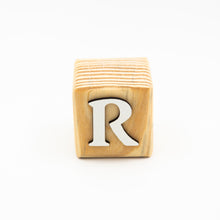 Wooden alphabet letter block R.