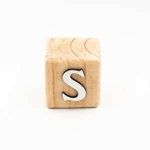 Wooden alphabet letter block S.