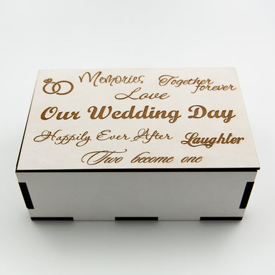 Our Wedding Day White Wooden Box