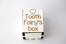 White wooden laser cut tooth fairy box.