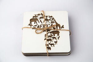 Laser Cut African Continent Coasters