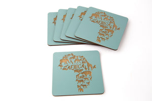 Laser Cut African Continent Coasters